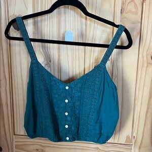 American Eagle Green Cropped Tank